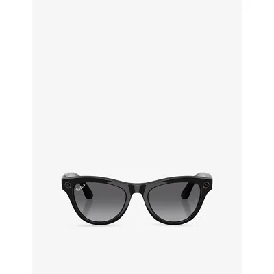 Ray Ban Womens Black Rw4014 Skyler Cat-eye Meta Ai Glasses