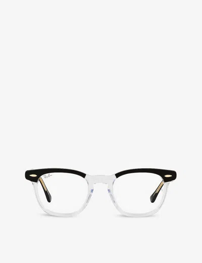Ray Ban Rx5398 Hawkeye Square-frame Acetate Glasses In Black