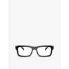 Ray Ban Womens Rx5435 Rectangle-frame Acetate Eyeglasses Black In Black