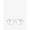 Ray Ban Womens Black Rx8797 William Rectangle-frame Titanium Sunglasses In Gold