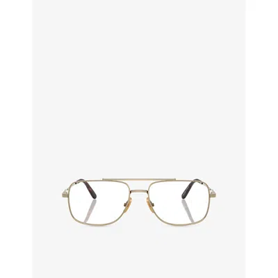 Ray Ban Womens Black Rx8797 William Rectangle-frame Titanium Sunglasses In Gold