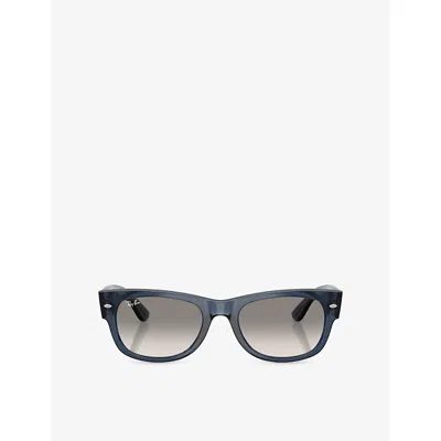 Ray Ban Womens Blue Rb0832s Mega Wayfarer Ii Square-frame Acetate Sunglasses