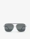 Ray Ban Rb2198 Bill Square Acetate Aviator Sunglasses In Blue