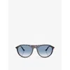 Ray Ban Womens Rb2215 Square-frame Acetate Sunglasses Blue