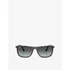 Ray Ban Womens Rb2216 Rectangle-frame Acetate Sunglasses Blue