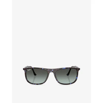 Ray Ban Womens Rb2216 Rectangle-frame Acetate Sunglasses Blue