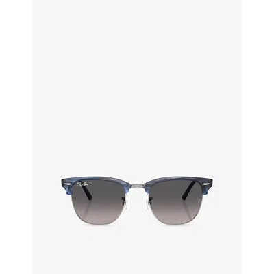 Ray Ban Rb3016 Clubmaster Square-frame Acetate Sunglasses In Blue
