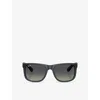 Ray Ban Womens Blue Rb4165 Justin Square-frame Nylon Sunglasses
