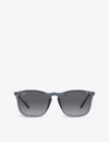 Ray Ban Chris Sunglasses Gold Frame Grey Lenses Polarized 54-18 In Blue