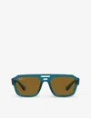 Ray Ban Ray-ban Womens Blue Rb4397 Corrigan Rectangle-frame Acetate Sunglasses In Blue