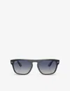 Ray Ban Womens Blue Rb4407 Square-frame Injected Sunglasses In Blue