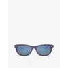 Ray Ban Rb4607m Scuderia Ferrari Collection Sonnenbrillen Blau Fassung Grau Glas Polarisiert 55-17 In Blue