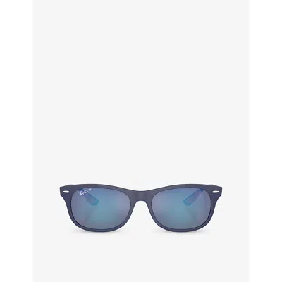 RAY BAN WOMENS BLUE RB4607M SCUDERIA FERRARI COLLECTION SQUARE-FRAME ACETATE SUNGLASSES