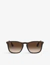 Ray Ban Ray-ban Womens Brown Chris Rb4187 Square-frame Rubber Sunglasses In Brown