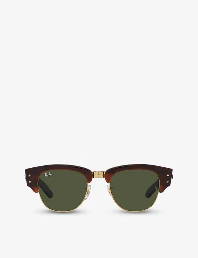 RAY BAN WOMENS BROWN RB0316S MEGA CLUBMASTER SQUARE-FRAME TORTOISESHELL ACETATE SUNGLASSES,67070641