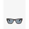 Ray Ban Womens Rb0840s Mega Wayfarer Summer Capsule Square-frame Propionate Sunglasses Brown