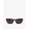 Ray Ban Ray-ban Womens Brown Rb0947s Carlos Rectangle-frame Acetate Sunglasses In Brown