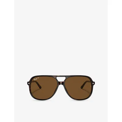 Ray Ban Womens Brown Rb2198 Bill Aviator-frame Acetate Sunglasses