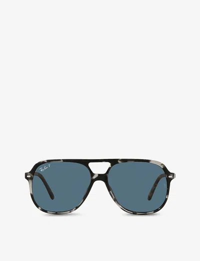 Ray Ban Rb2198 Bill Square Acetate Aviator Sunglasses In Brown