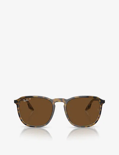 Ray Ban Ray-ban Womens Brown Rb2203 Square-frame Acetate Sunglasses