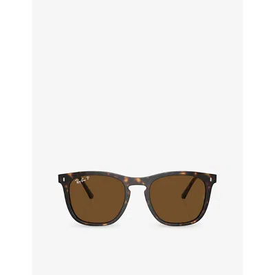 Ray Ban Ray-ban Womens Brown Rb2210 Square-frame Propionate Sunglasses