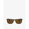Ray Ban Womens Ray-ban Rb2216 Rectangle-frame Acetate Sunglasses In Brown