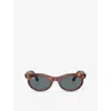 Ray Ban Womens Brown Rb2242 Wayfarer Oval-frame Acetate Sunglasses In Brown
