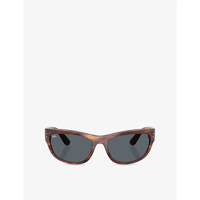 Ray Ban Womens Brown Rb2289 Mega Balorama Pillow-frame Tortoiseshell Acetate Sunglasses
