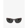 Ray Ban Womens Rb2289 Pillow-frame Propionate Sunglasses Brown In Brown