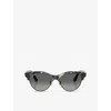 Ray Ban Womens Rb2341 Clubmaster Way Square-frame Propionate Sunglasses Brown