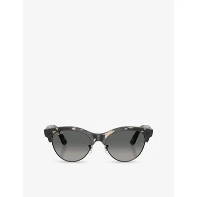 Ray Ban Womens Rb2341 Clubmaster Way Square-frame Propionate Sunglasses Brown