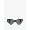 Ray Ban Womens Rb2341 Polarised Clubmaster Way Square-frame Propionate Sunglasses Brown