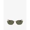 Ray Ban Womens Brown Rb3749 Irregular-frame Tortoiseshell Metal Sunglasses