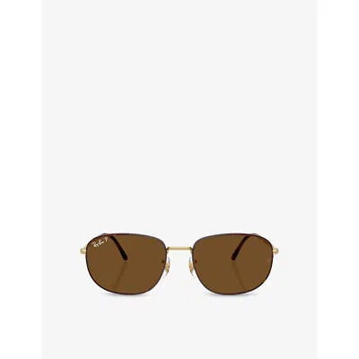 Ray Ban Womens Brown Rb3754 Pillow-frame Tortoiseshell Metal Sunglasses