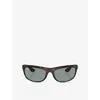 Ray Ban Womens Rb4089 Balorama Rectangle-frame Injected Sunglasses Brown In Brown