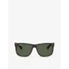 Ray Ban Ray-ban Womens Brown Rb4165 Justin Square-frame Tortoiseshell Wayfarer Sunglasses In Brown