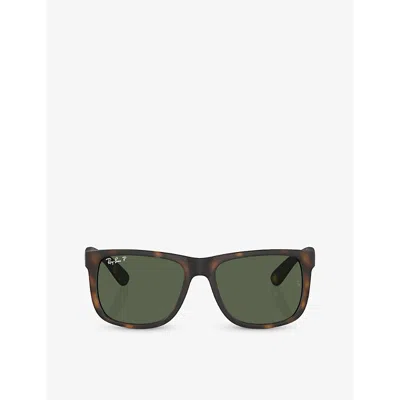 Ray Ban Ray-ban Womens Brown Rb4165 Justin Square-frame Tortoiseshell Wayfarer Sunglasses