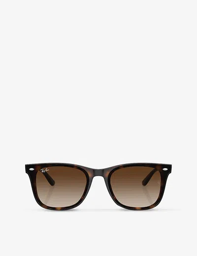 RAY BAN WOMENS BROWN RB4420 SQUARE-FRAME INJECTED SUNGLASSES
