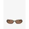 Ray Ban Womens Brown Rb4441d Pillow-frame Acetate Sunglasses
