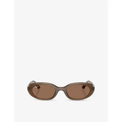 Ray Ban Womens Brown Rb4441d Pillow-frame Acetate Sunglasses