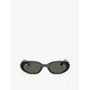 Ray Ban Womens Brown Rb4441d Pillow-frame Acetate Sunglasses