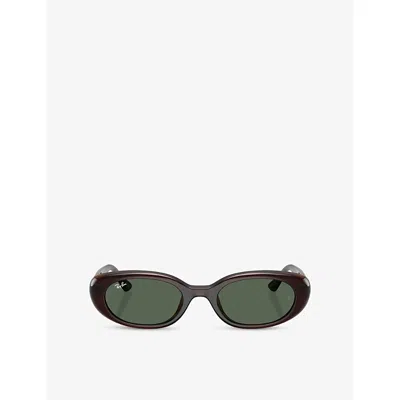 Ray Ban Womens Brown Rb4441d Pillow-frame Acetate Sunglasses