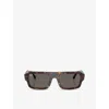 Ray Ban Womens Brown Rb4454 Lukas Rectangle-frame Tortoiseshell Acetate Sunglasses