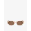 Ray Ban Rb4457d Bio-based Sunglasses Opal Beige Frame Brown Lenses 55-19 In Brown
