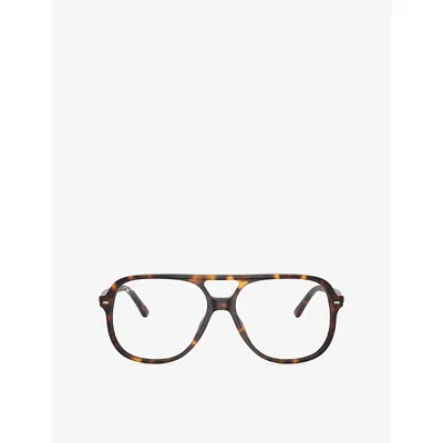 Ray Ban Womens Brown Rb5698 Square-frame Tortoiseshell Acetate Optical Glasses In Black
