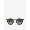 Ray Ban Ray-ban Womens Brown Rb7680s Larry Round-frame Tortoiseshell Acetate Sunglasses In Brown