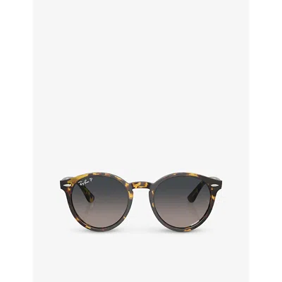 Ray Ban Ray-ban Womens Brown Rb7680s Larry Round-frame Tortoiseshell Acetate Sunglasses