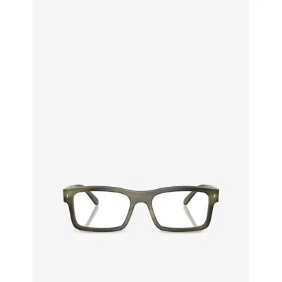 Ray Ban Womens Brown Rx5435 Rectangle-frame Acetate Optical Glasses