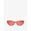 Ray Ban Womens Coral Rb4430 Zena Bio-based Irregular-frame Injected Sunglasses In Coral