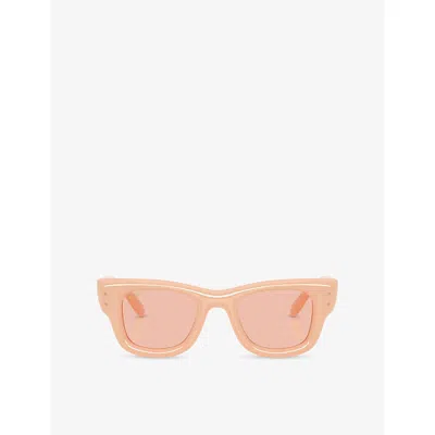 Ray Ban Womens Cream Rb4940 Wayfarer Puffer Square-frame Nylon Sunglasses In Neutral